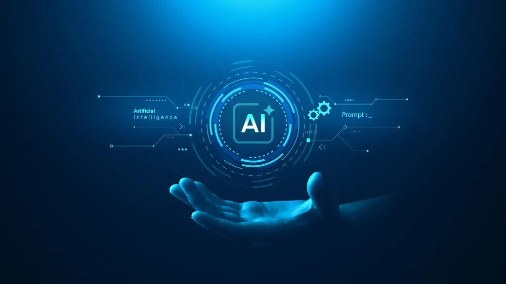 ai technology and digital innovation with artificial intelligence concept hand