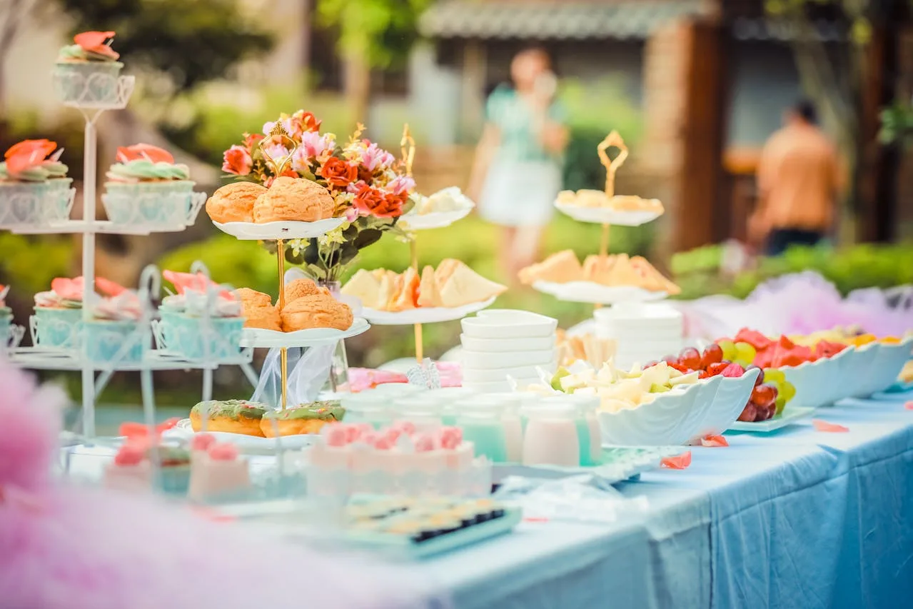 catering for a lifestyle event with elegant food displays