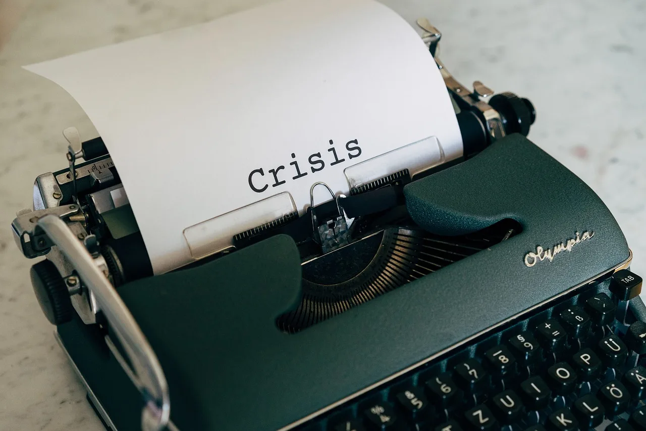a person looking worried in a crisis situation