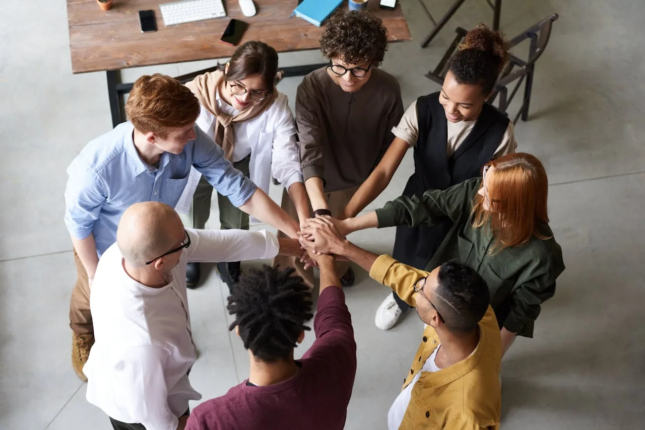 diverse team collaborating on a project for team building