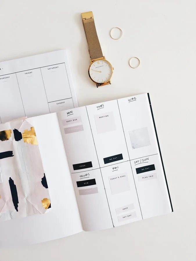 editorial calendar showing dates and content ideas