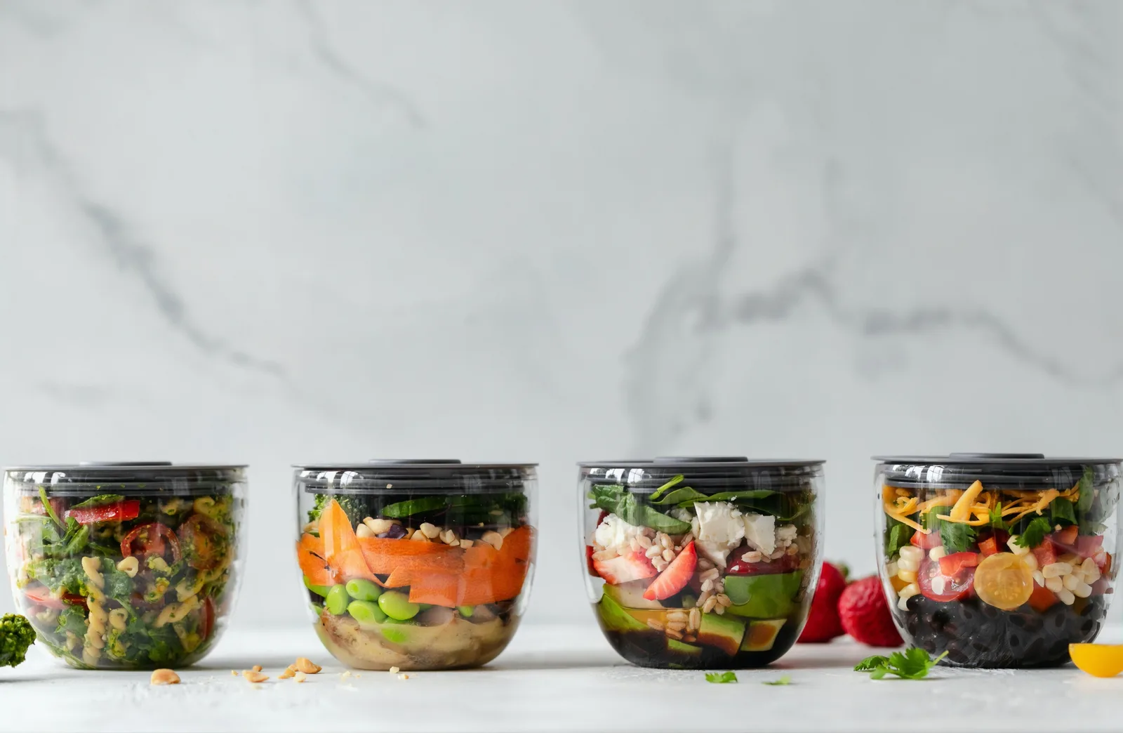 healthy food options including fresh fruits and vegetables