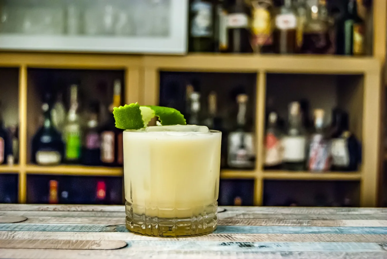 a refreshing margarita cocktail with lime and salt