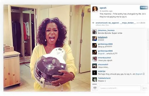 oprah winfrey speaking at the tfal instagram event