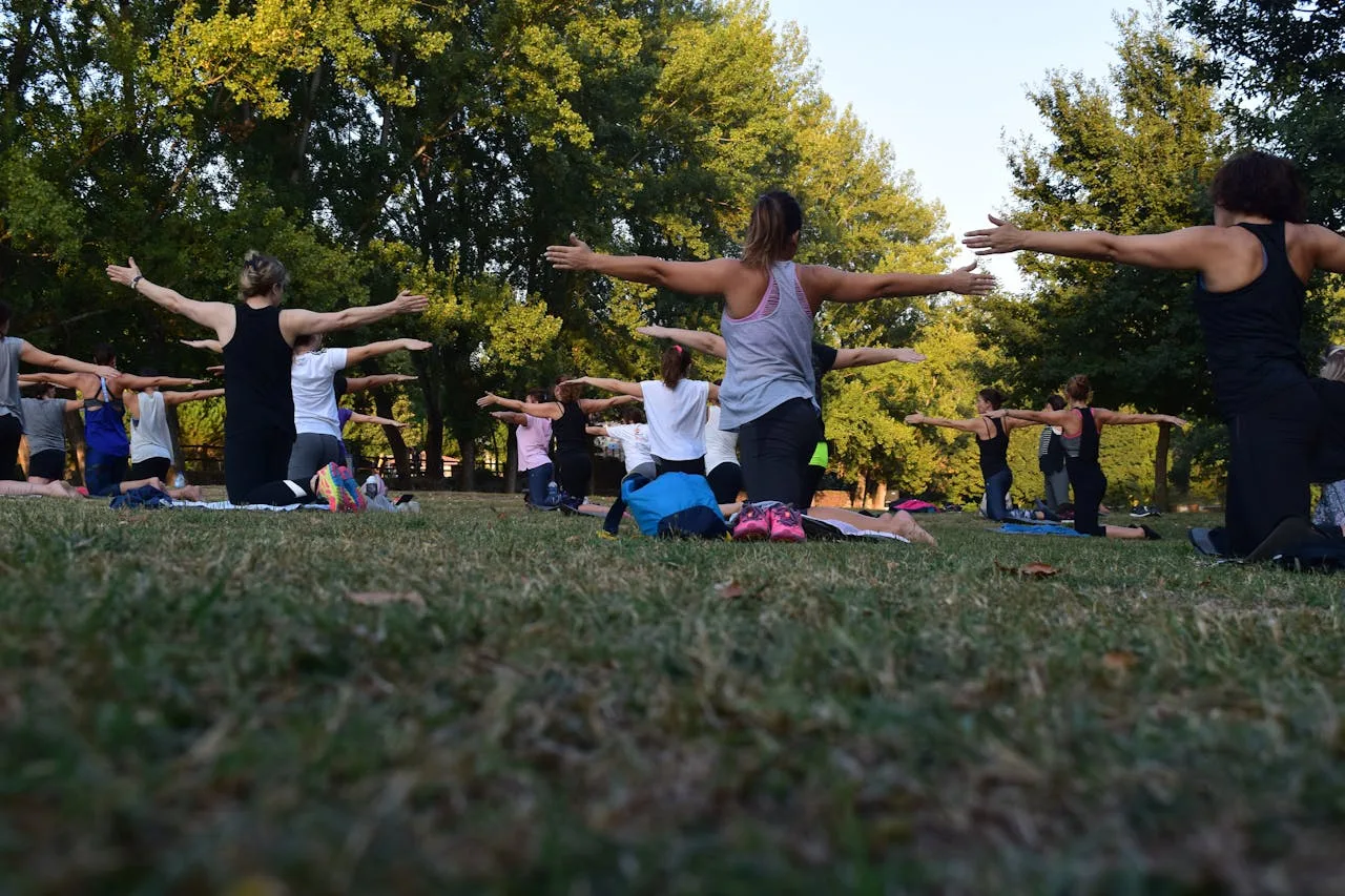 outdoor yoga and wellness session in nature