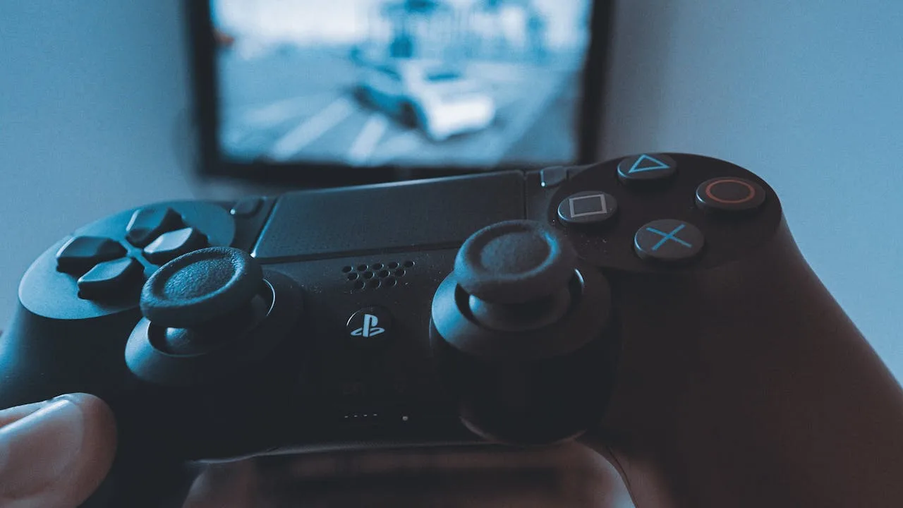 playstation gaming console and controller setup for immersive gameplay