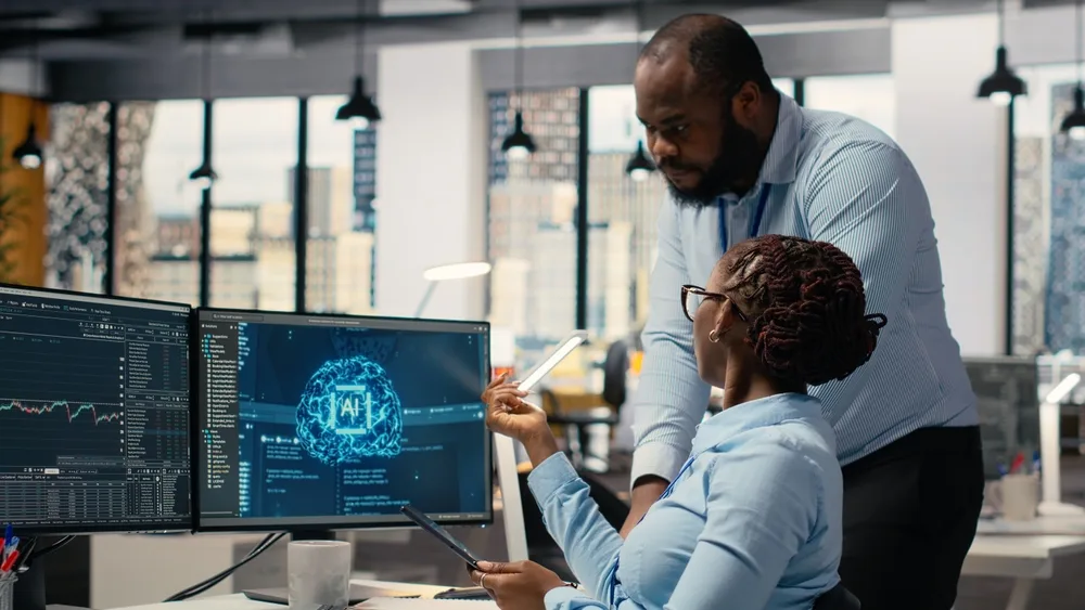 prop firm staff members using artificial intelligence tech to ensure