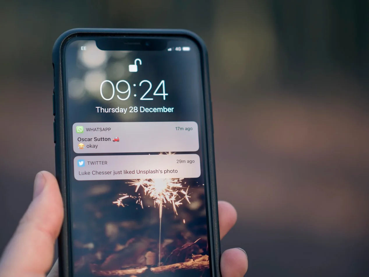push notification on a mobile phone screen