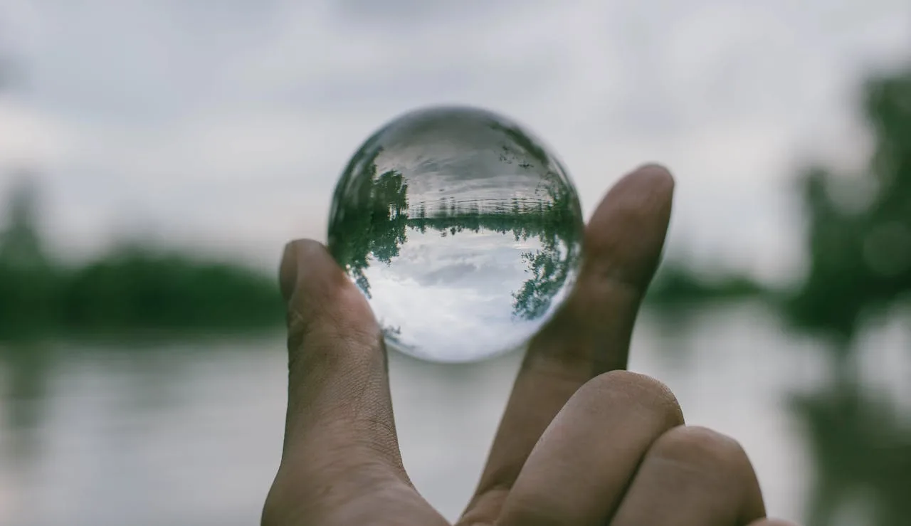 clear glass ball representing transparency and clarity in business