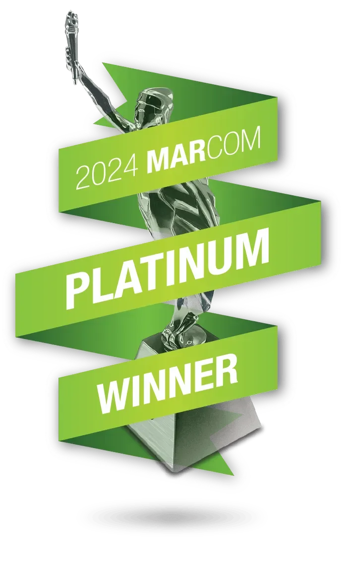 awarded Platinum MarCom Award